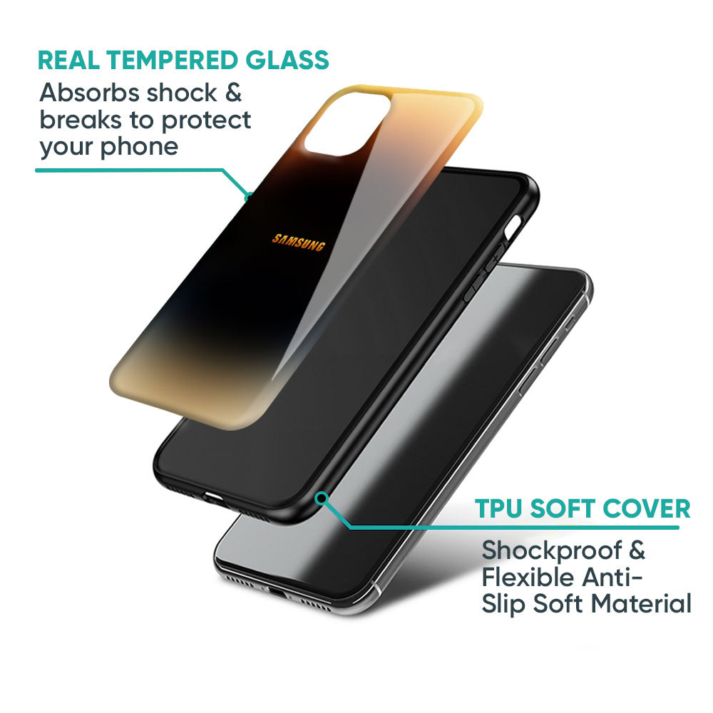 Grainy Yellow Glass Case for Samsung Galaxy M56 5G