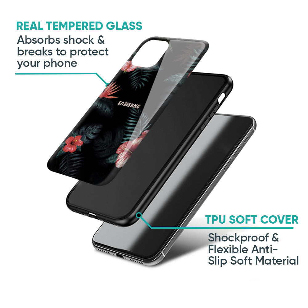 Tropical Art Flower Glass Case for Samsung Galaxy A57 5G