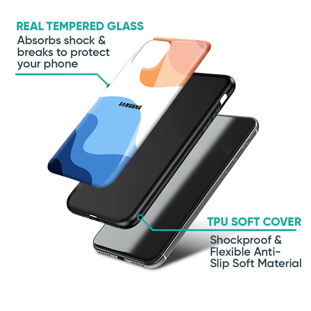 Wavy Color Pattern Glass Case for Samsung Galaxy A57 5G