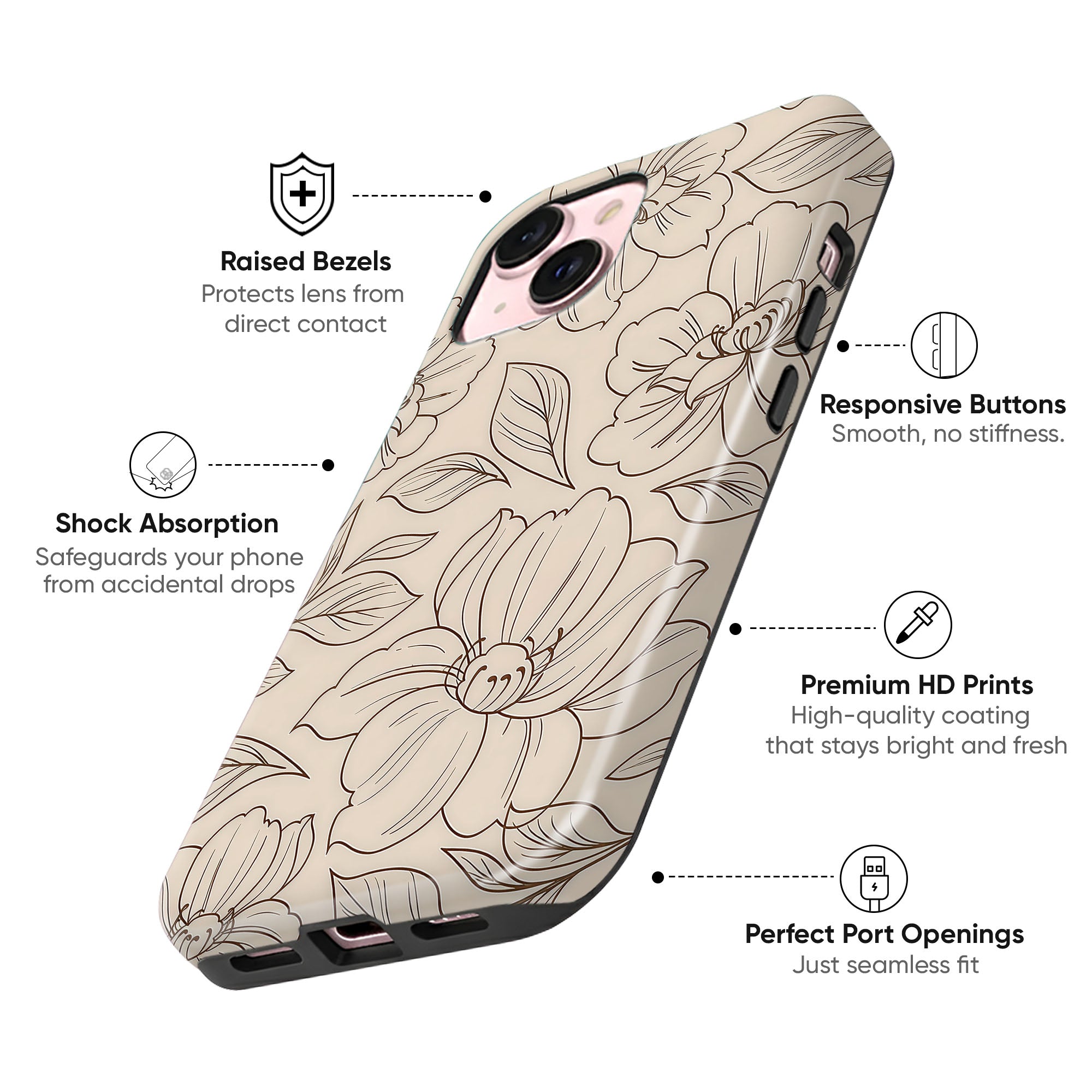 Peony Cashmere Tough Case