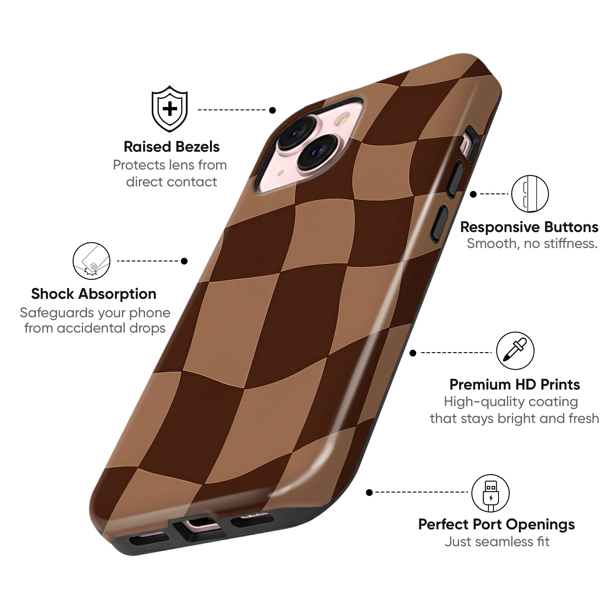 Wavy Brown Checks
