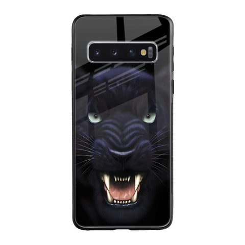 Angry Black Leopard Samsung Galaxy S10 Plus Glass Back Cover Online