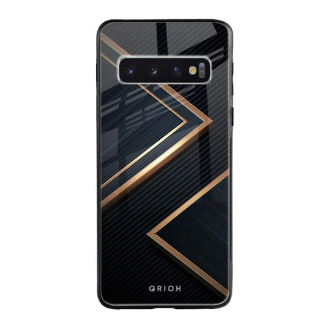 Sleek Golden & Navy Samsung Galaxy S10 Plus Glass Back Cover Online