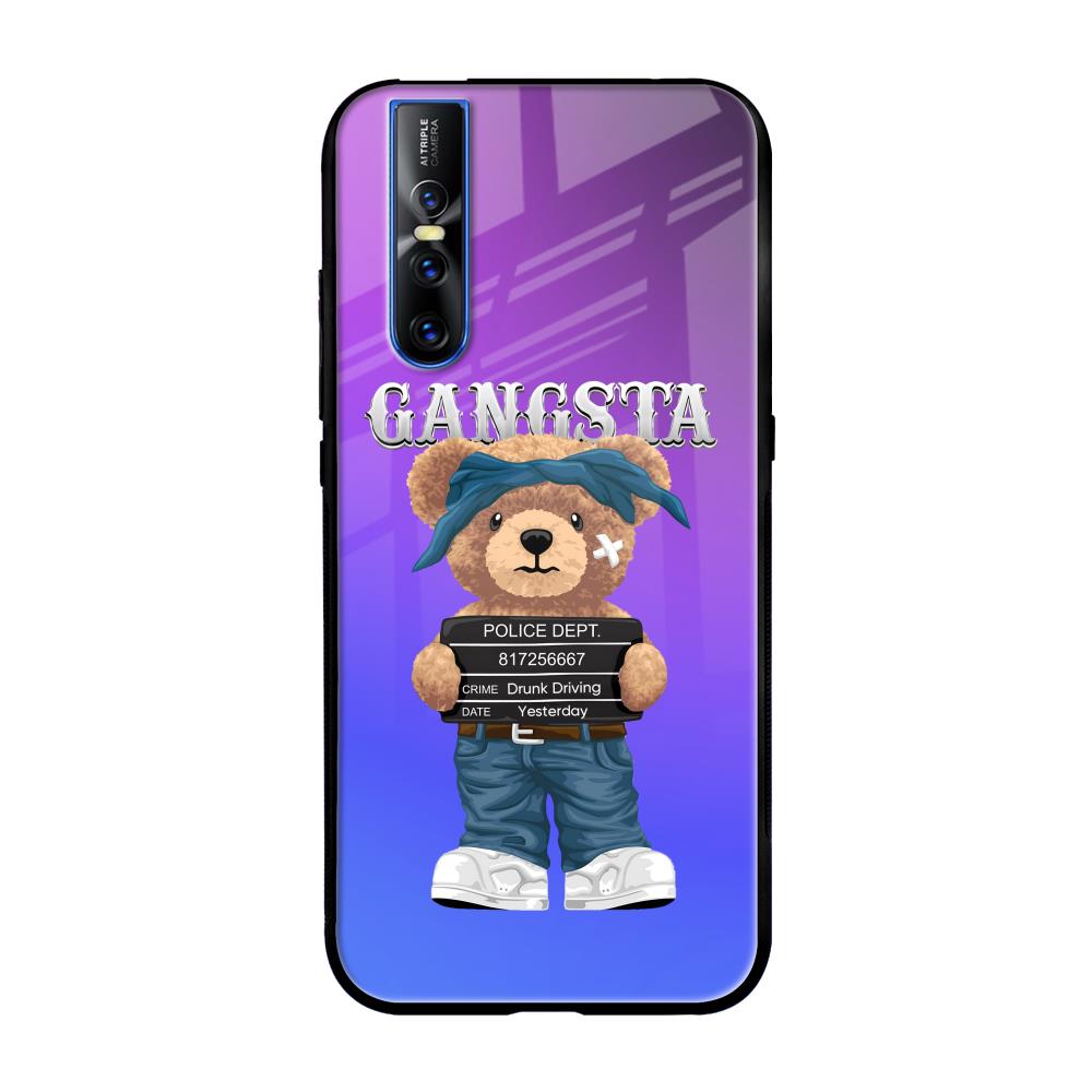 Gangsta Bear Vivo V15 Pro Glass Back Cover Online