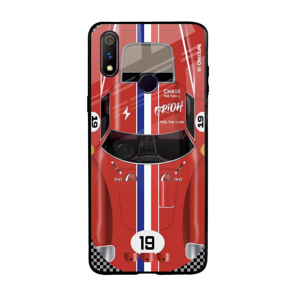 Racing Vintage Realme 3 Pro Glass Back Cover Online