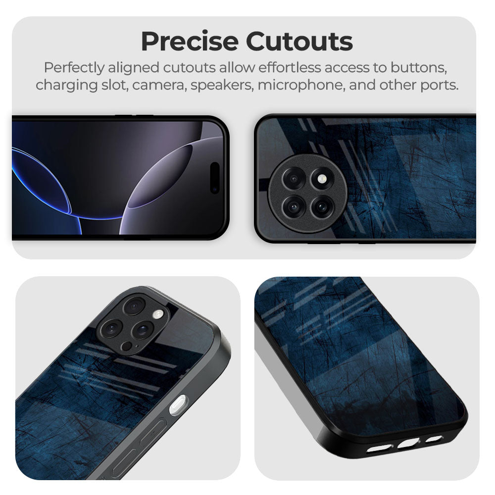 Dark Blue Grunge Glass Case