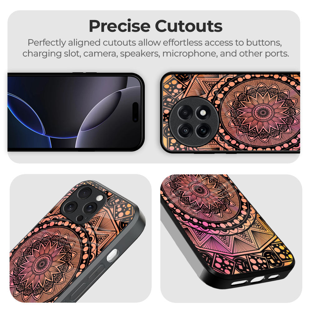 Floral Mandala Glass Case