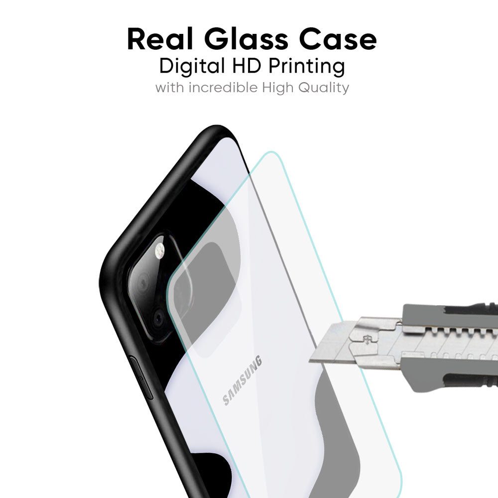 Wheat Cream Wavy Glass Case for Samsung Galaxy M56 5G
