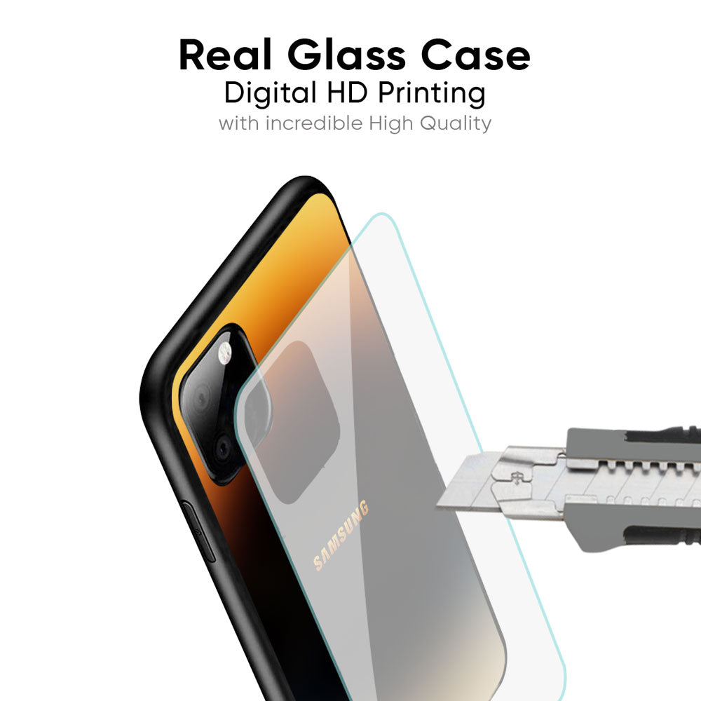 Grainy Yellow Glass Case for Samsung Galaxy M56 5G