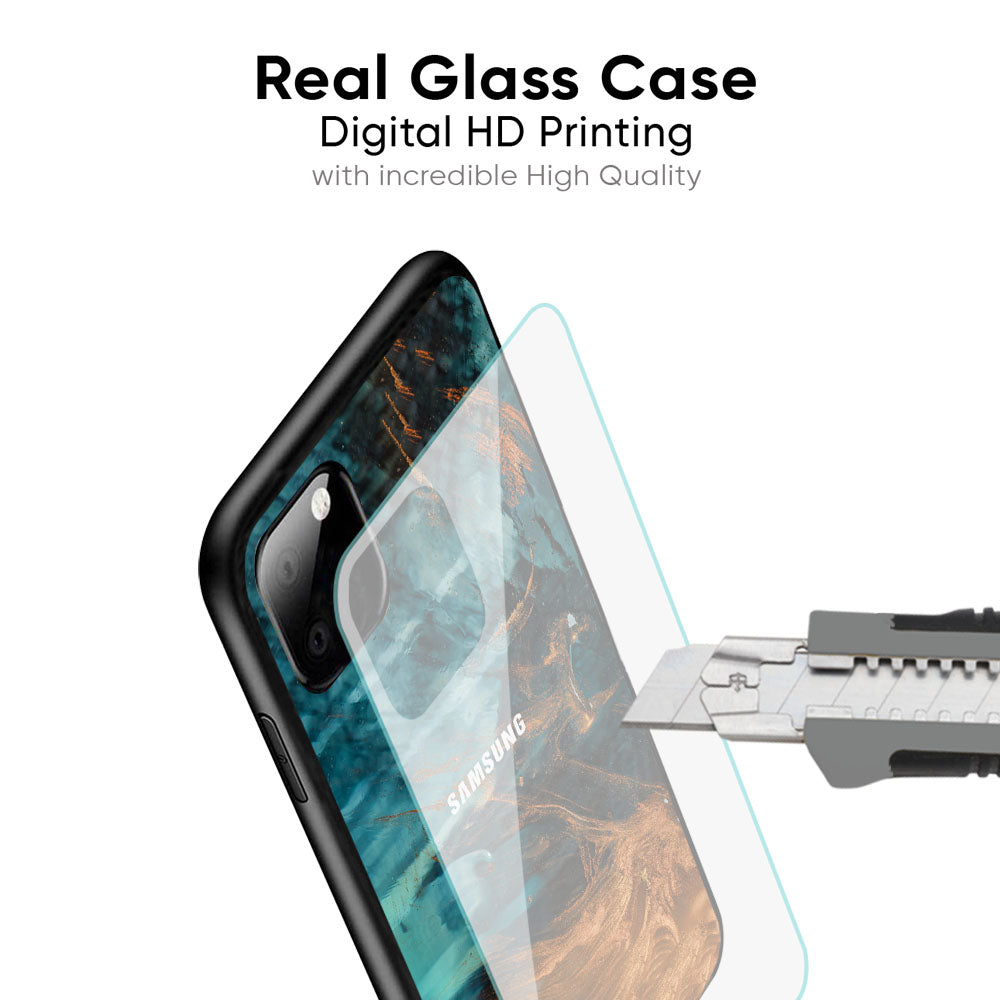 Golden Splash Glass Case for Samsung Galaxy M56 5G