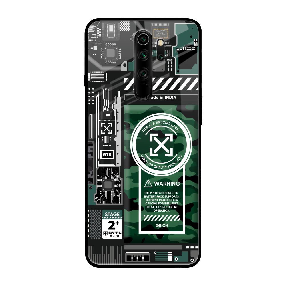 Green Camo Circuit Xiaomi Redmi Note 8 Pro Glass Back Cover Online