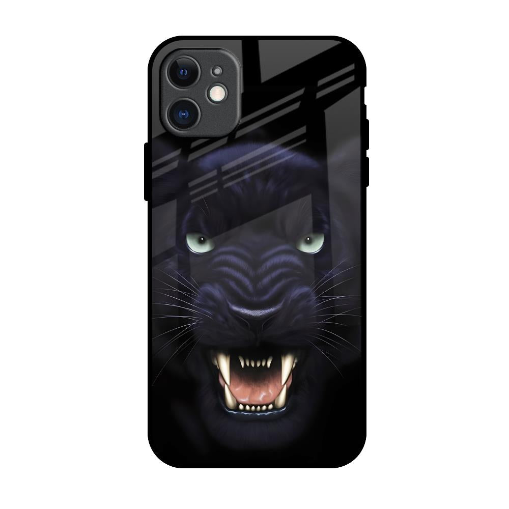 Angry Black Leopard iPhone 11 Glass Back Cover Online