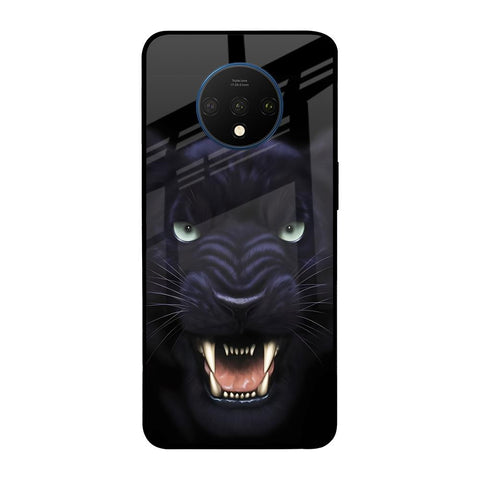 Angry Black Leopard OnePlus 7T Glass Back Cover Online