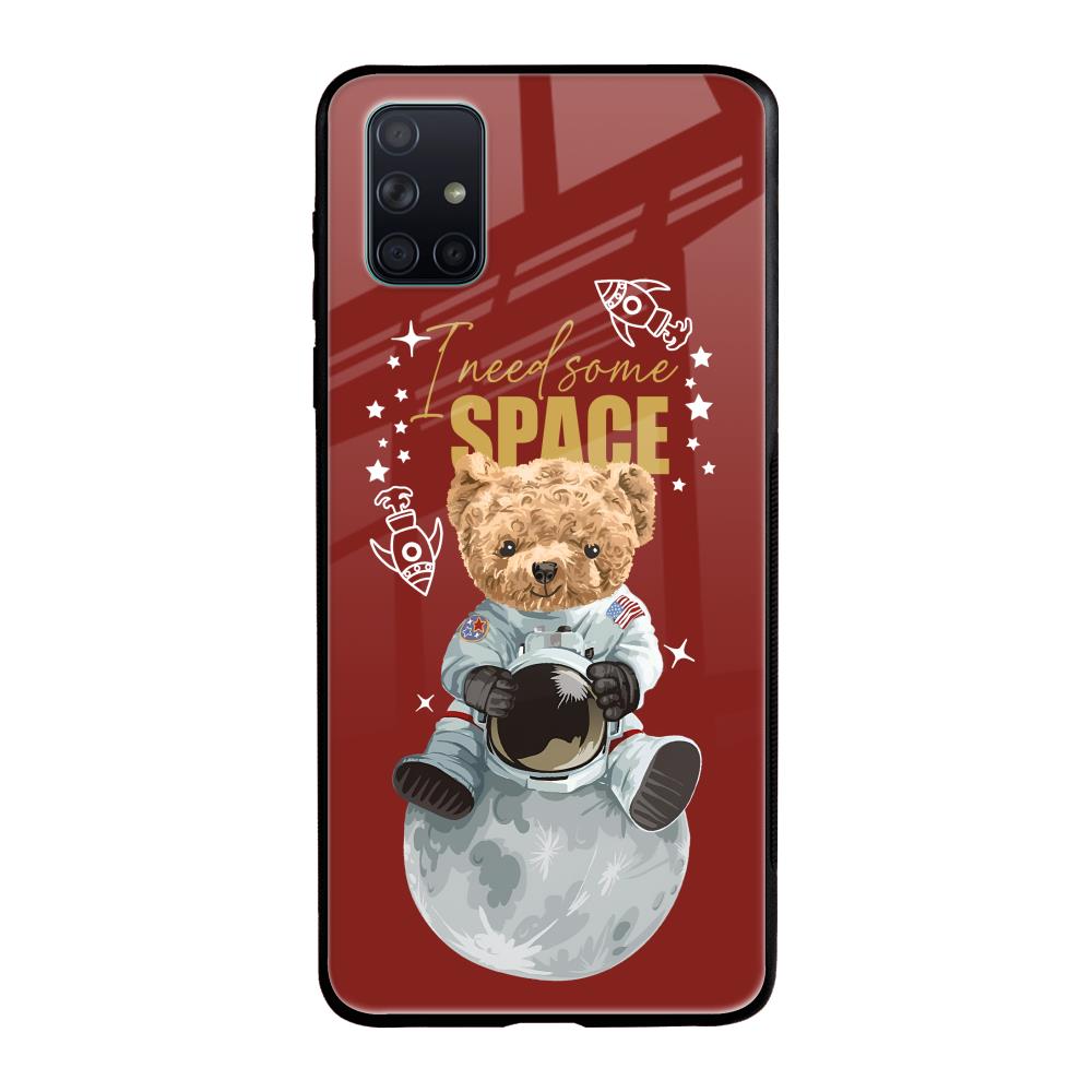 Astronaut Bear Samsung Galaxy A71 Glass Back Cover Online