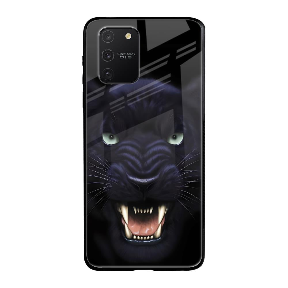 Angry Black Leopard Samsung Galaxy S10 lite Glass Back Cover Online