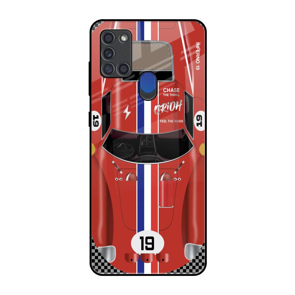 Racing Vintage Samsung A21s Glass Back Cover Online