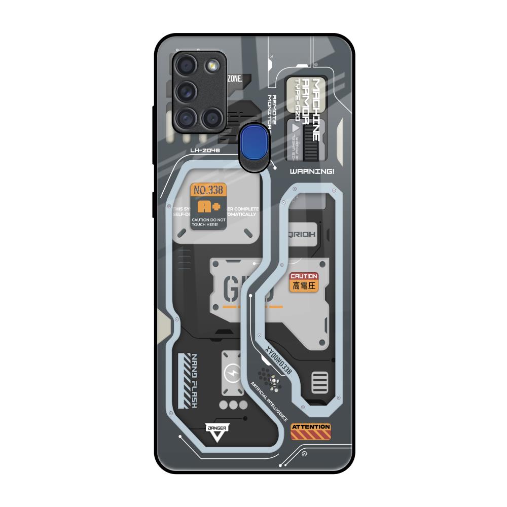 Retro Futuristic Samsung A21s Glass Back Cover Online