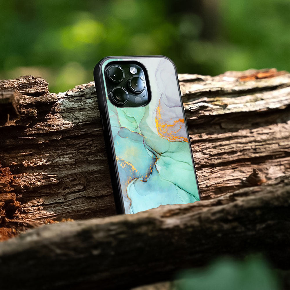 Green Marble Glass Case