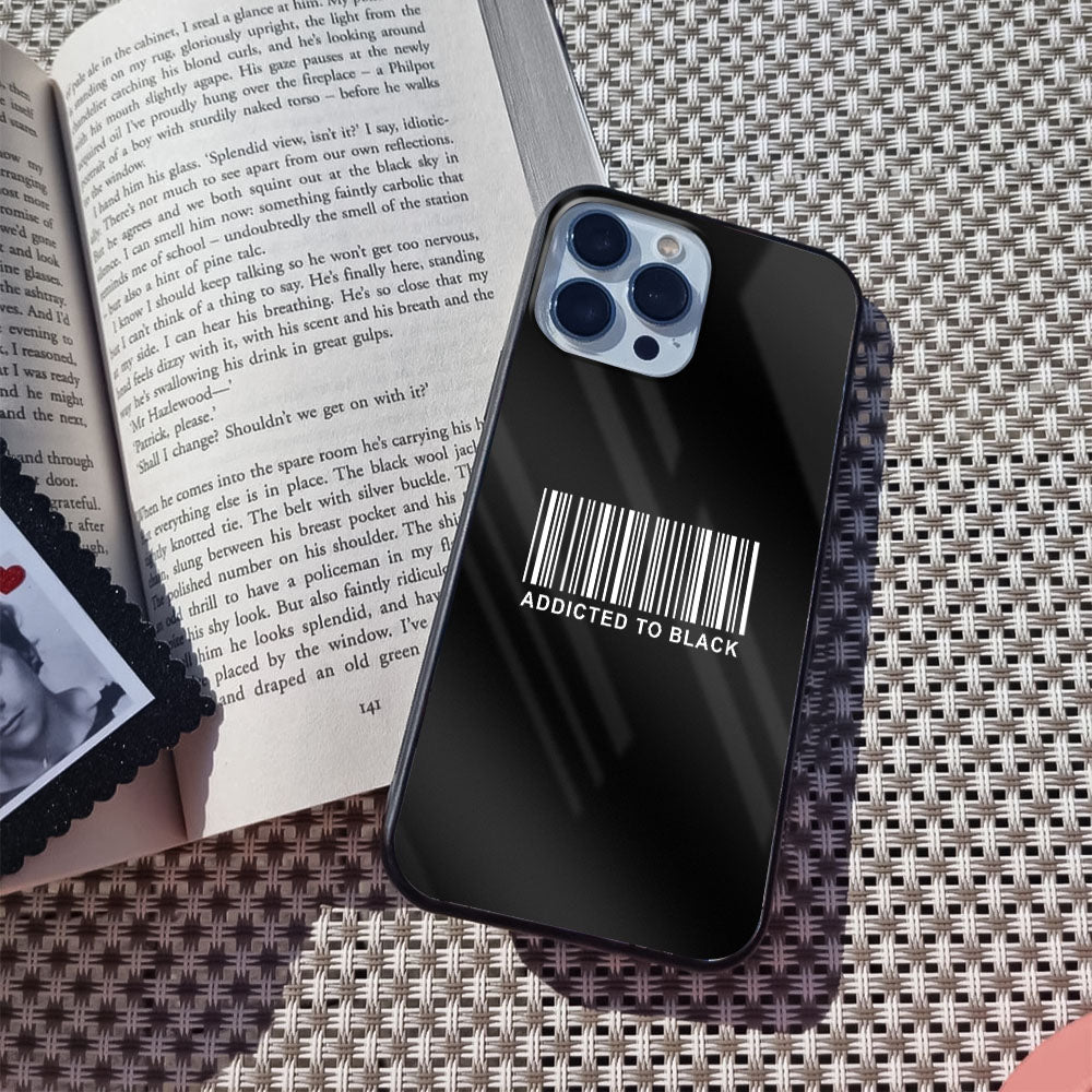 Black Barcode Glass Case