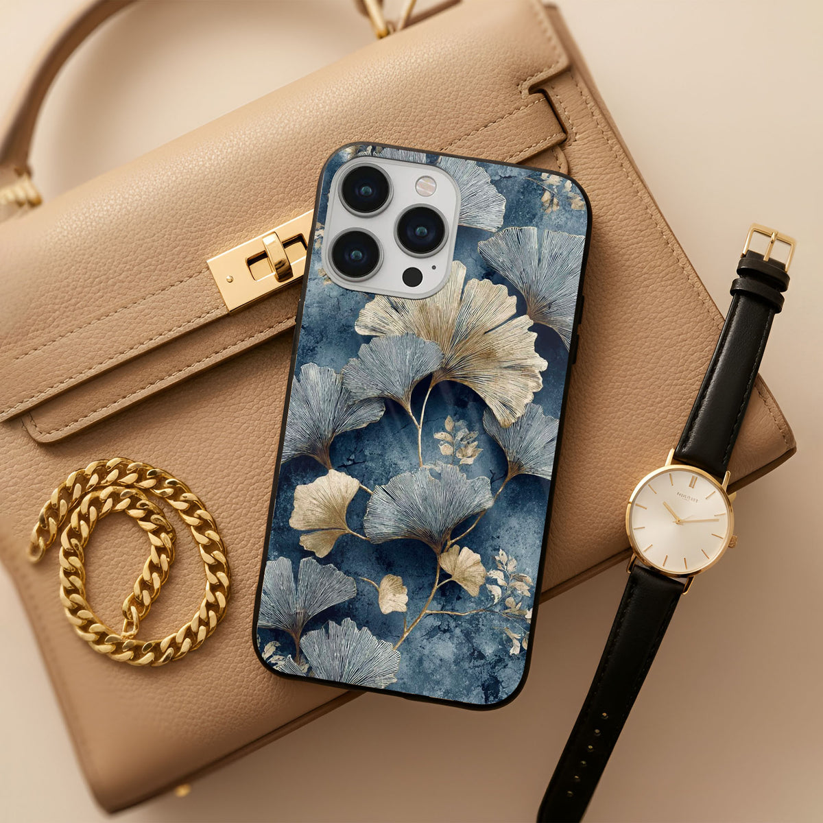 Floral Print Glass Case