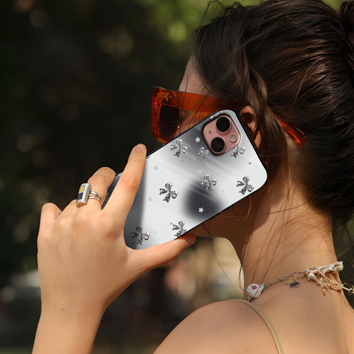 Silver Bows Glass Case