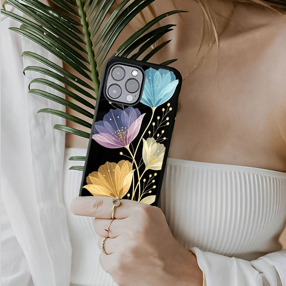 Elegant Floral Glass Case