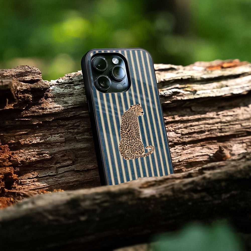 Blue Striped Glass Case