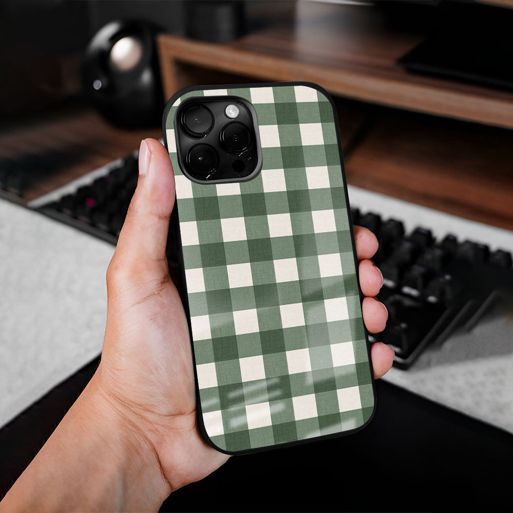 Green Box Patteren Glass Case