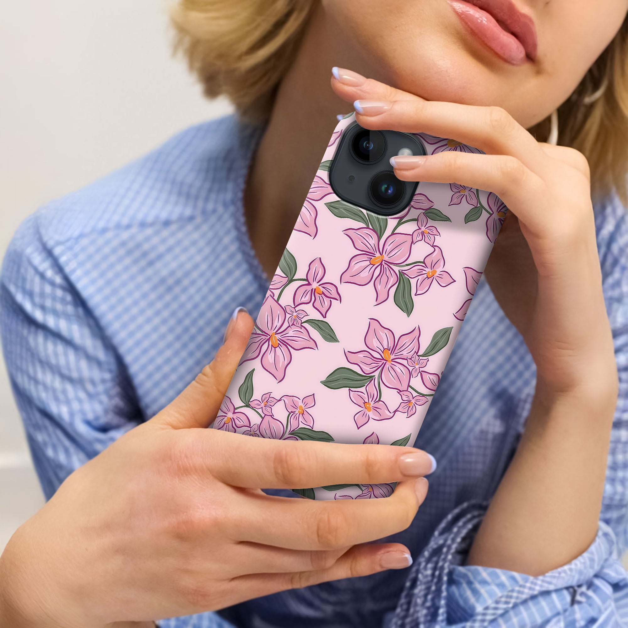 Pink Lily Floral Tough Case