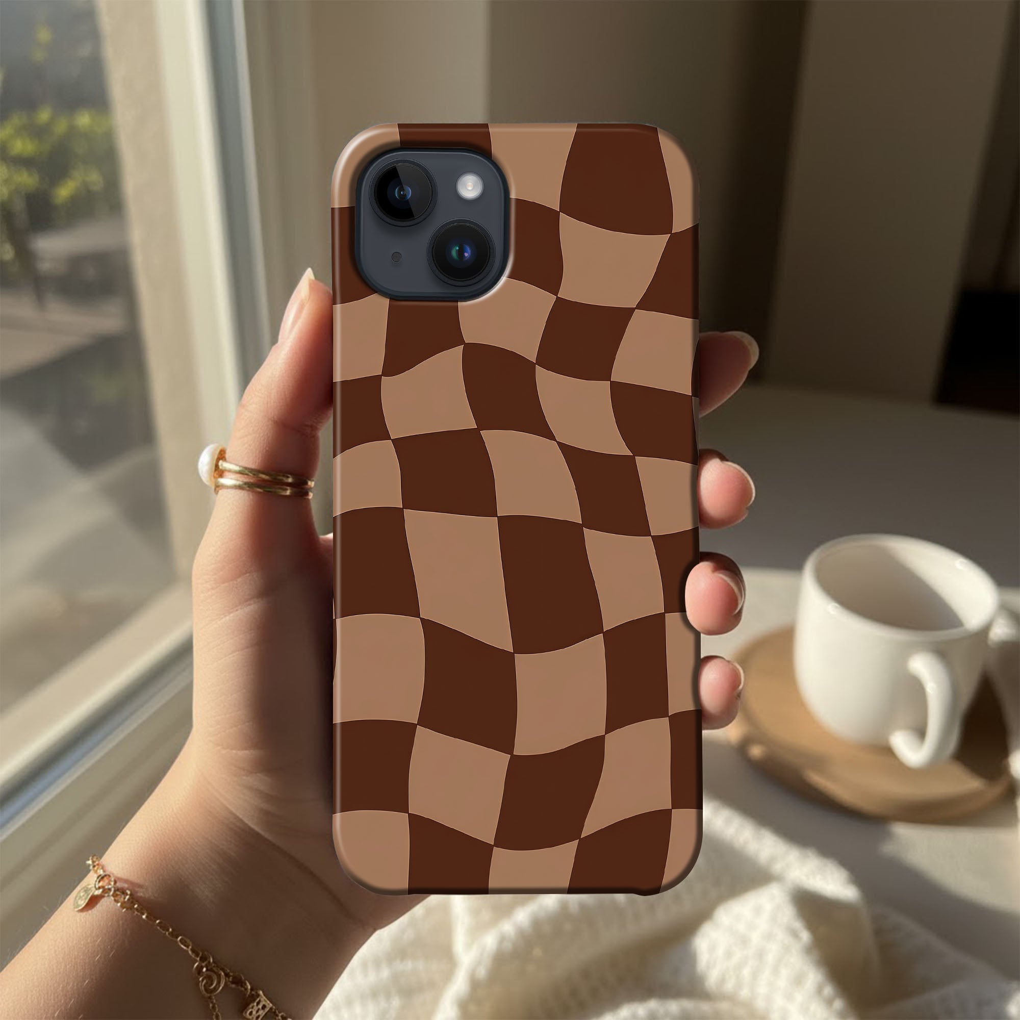 Wavy Brown Checks