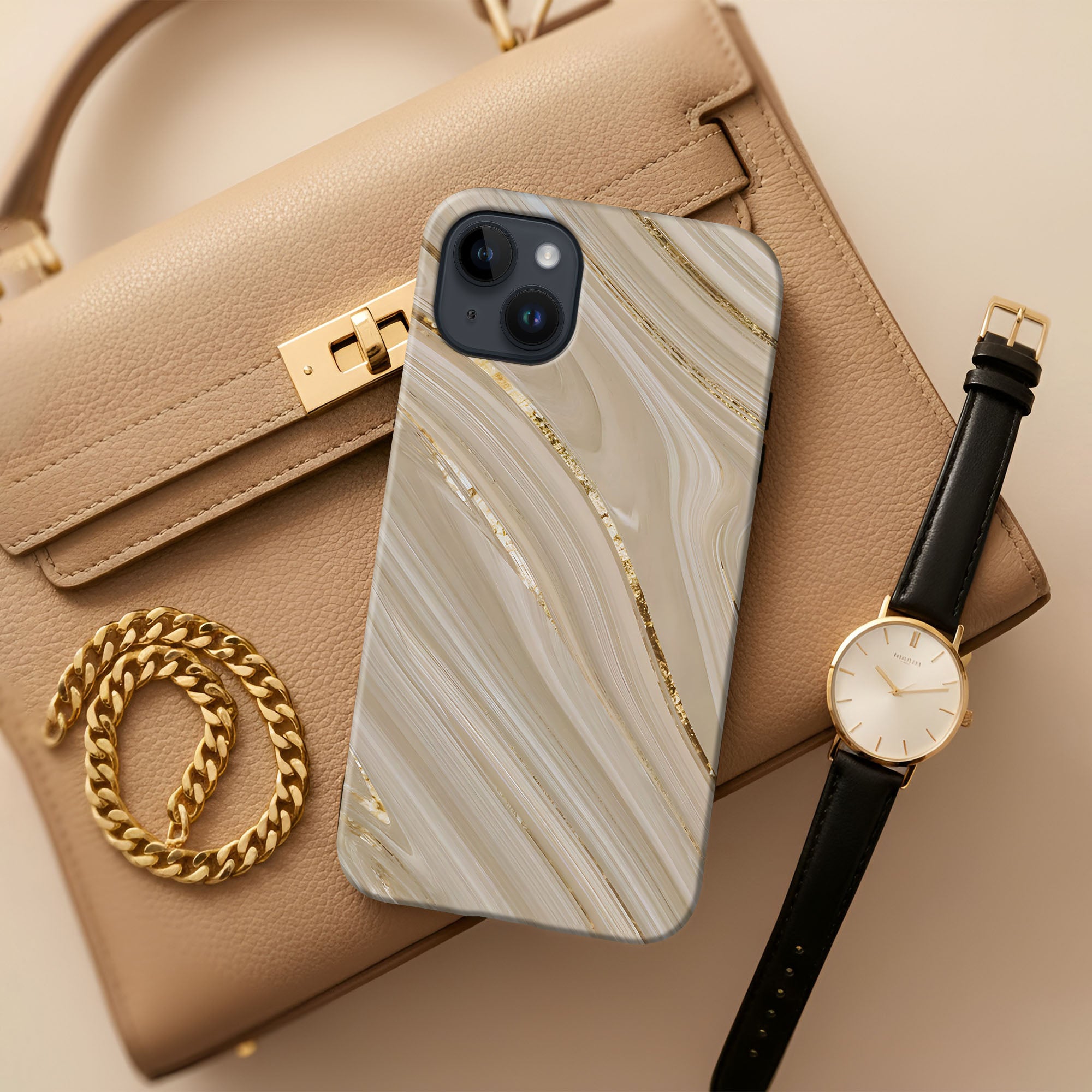 Beige Veins Tough Case
