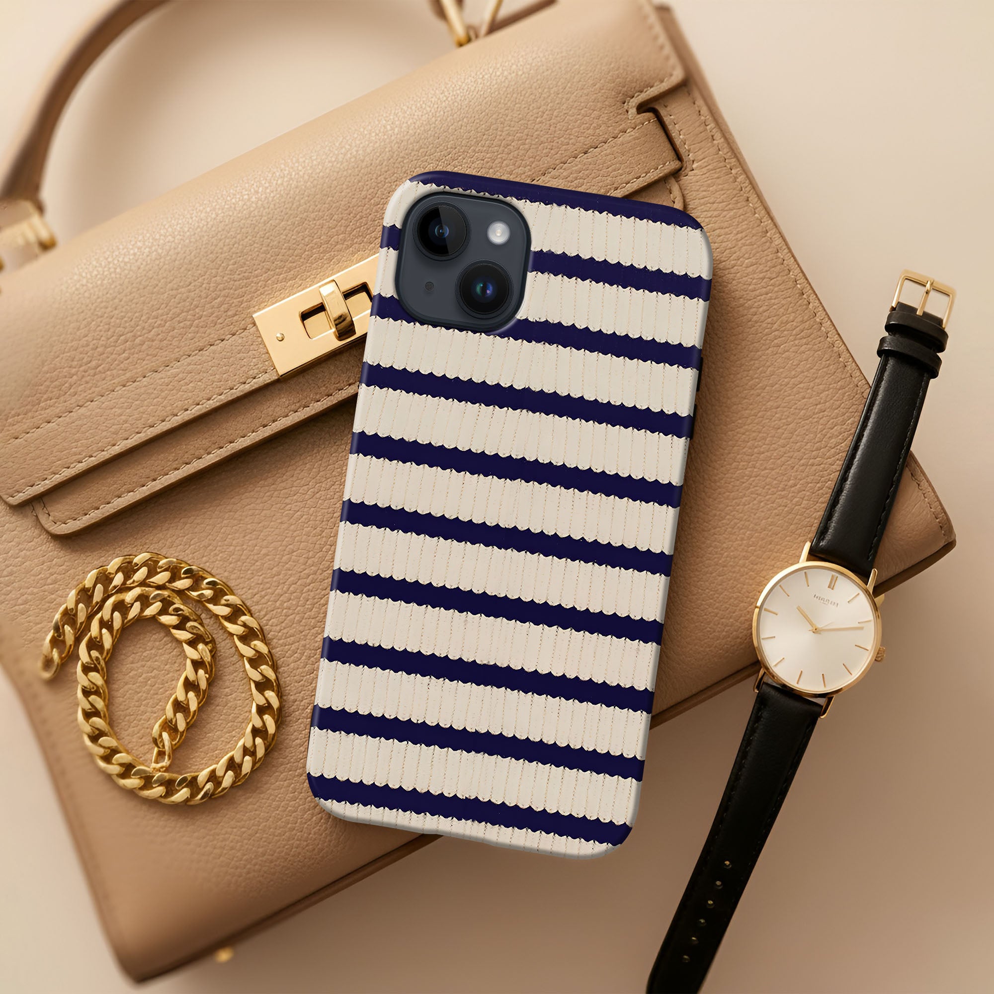 Navy Stripe Calm Tough Case