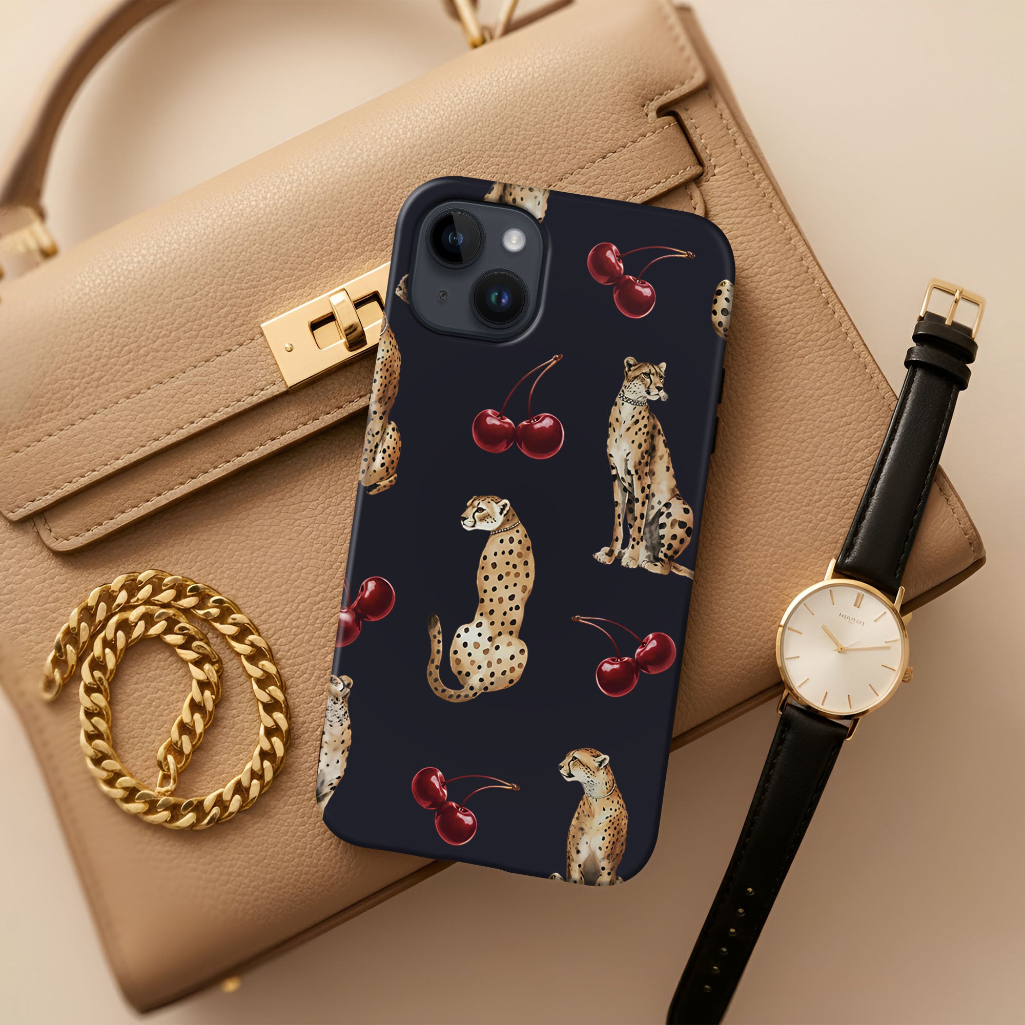Cheetah Cherry Tough Case