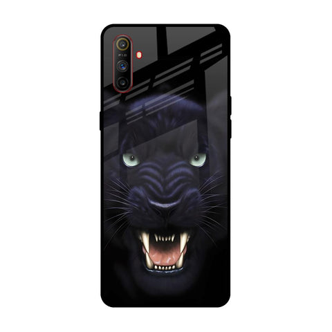 Angry Black Leopard Realme C3 Glass Back Cover Online