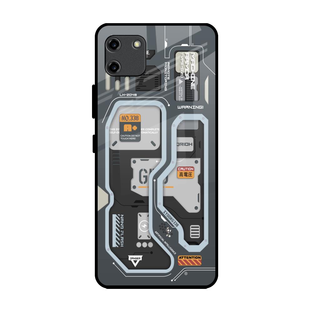 Retro Futuristic Realme C11 Glass Back Cover Online