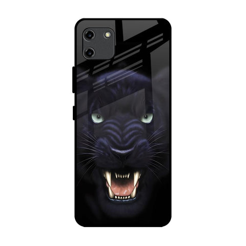 Angry Black Leopard Realme C11 Glass Back Cover Online