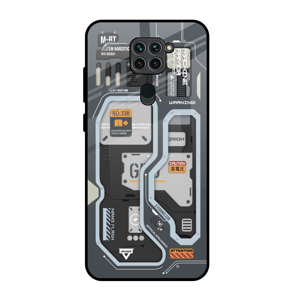 Retro Futuristic Redmi Note 9 Glass Back Cover Online