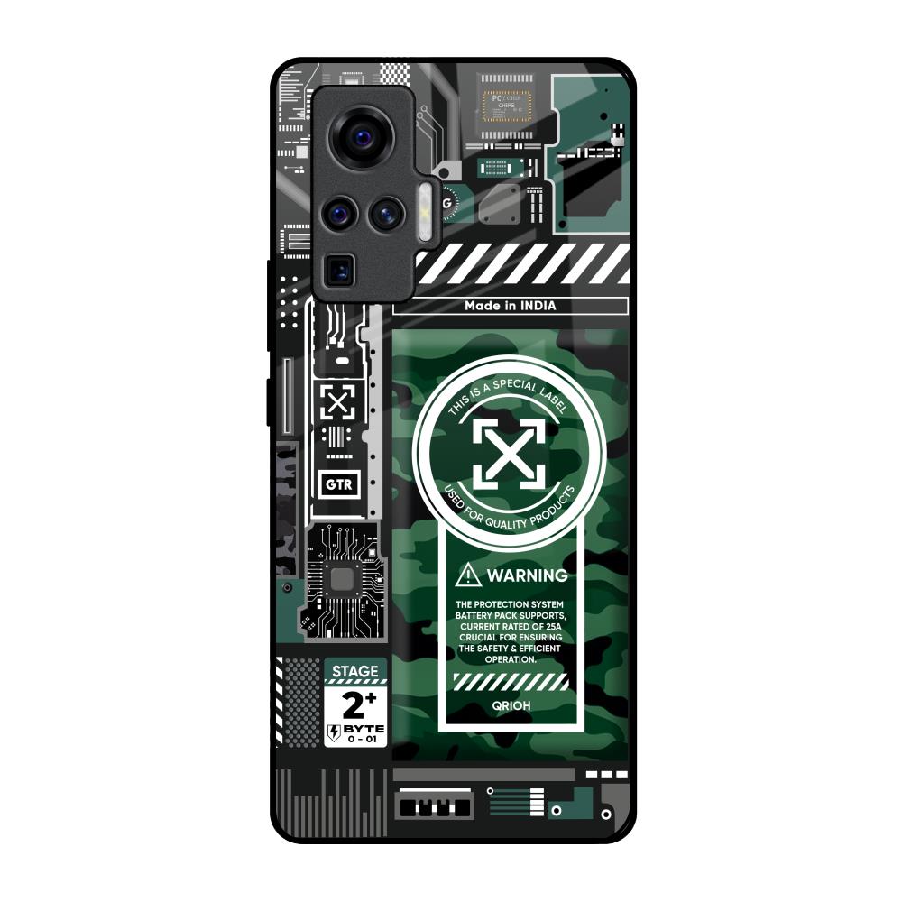 Green Camo Circuit Vivo X50 Pro Glass Back Cover Online