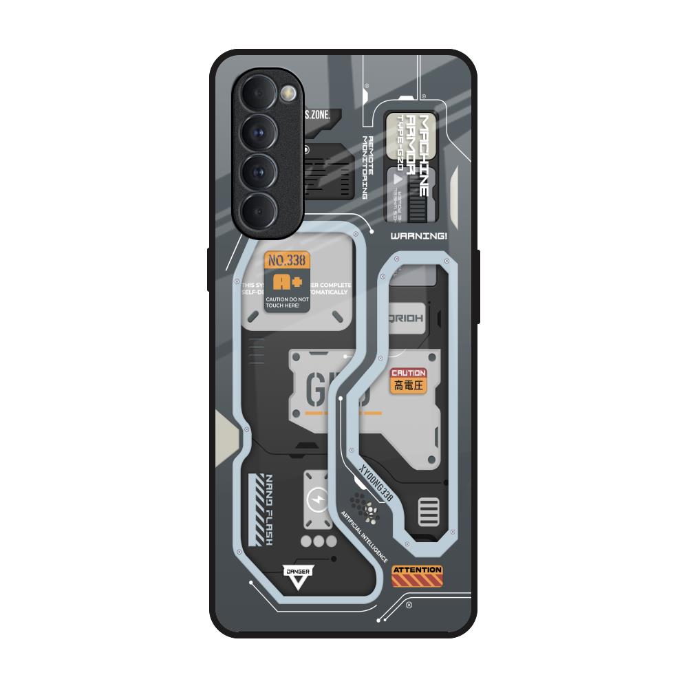 Retro Futuristic Oppo Reno4 Pro Glass Back Cover Online