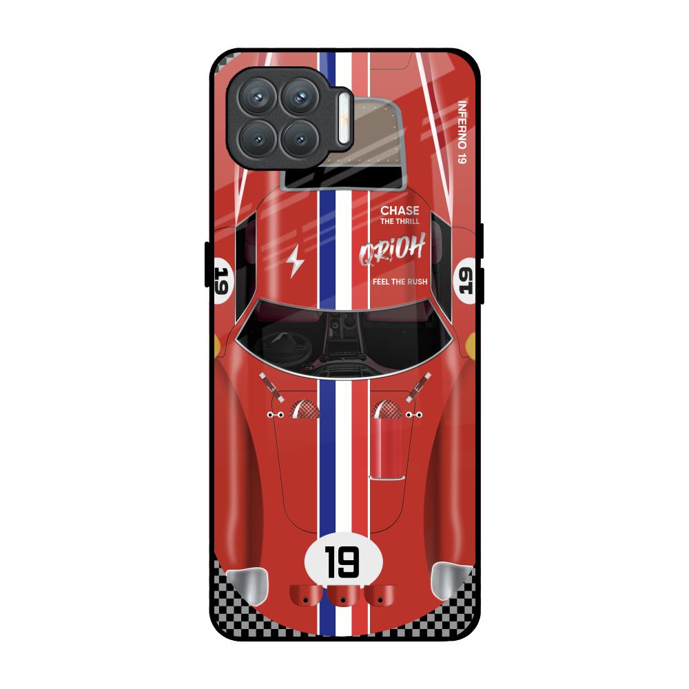 Racing Vintage Oppo F17 Pro Glass Back Cover Online