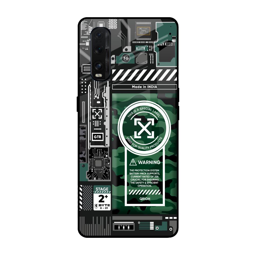 Green Camo Circuit Oppo Find X2 Glass Back Cover Online