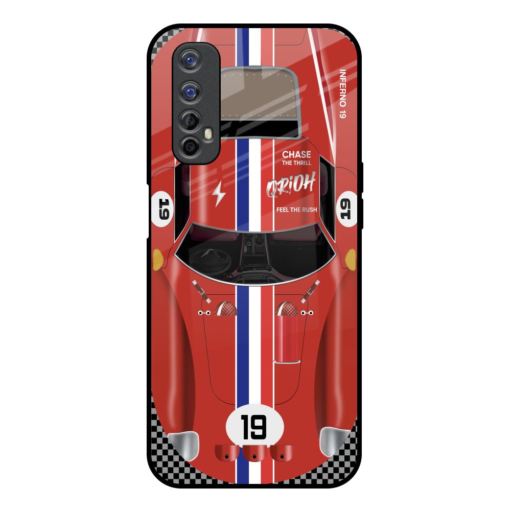 Racing Vintage Realme 7 Glass Back Cover Online