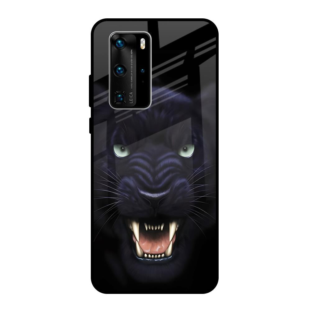Angry Black Leopard Huawei P40 Pro Glass Back Cover Online