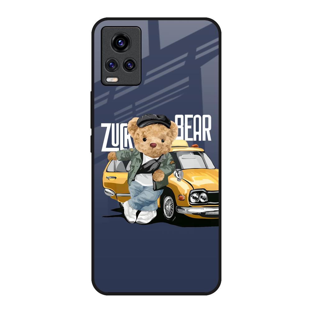 Adventurous Bear Vivo V20 Glass Back Cover Online