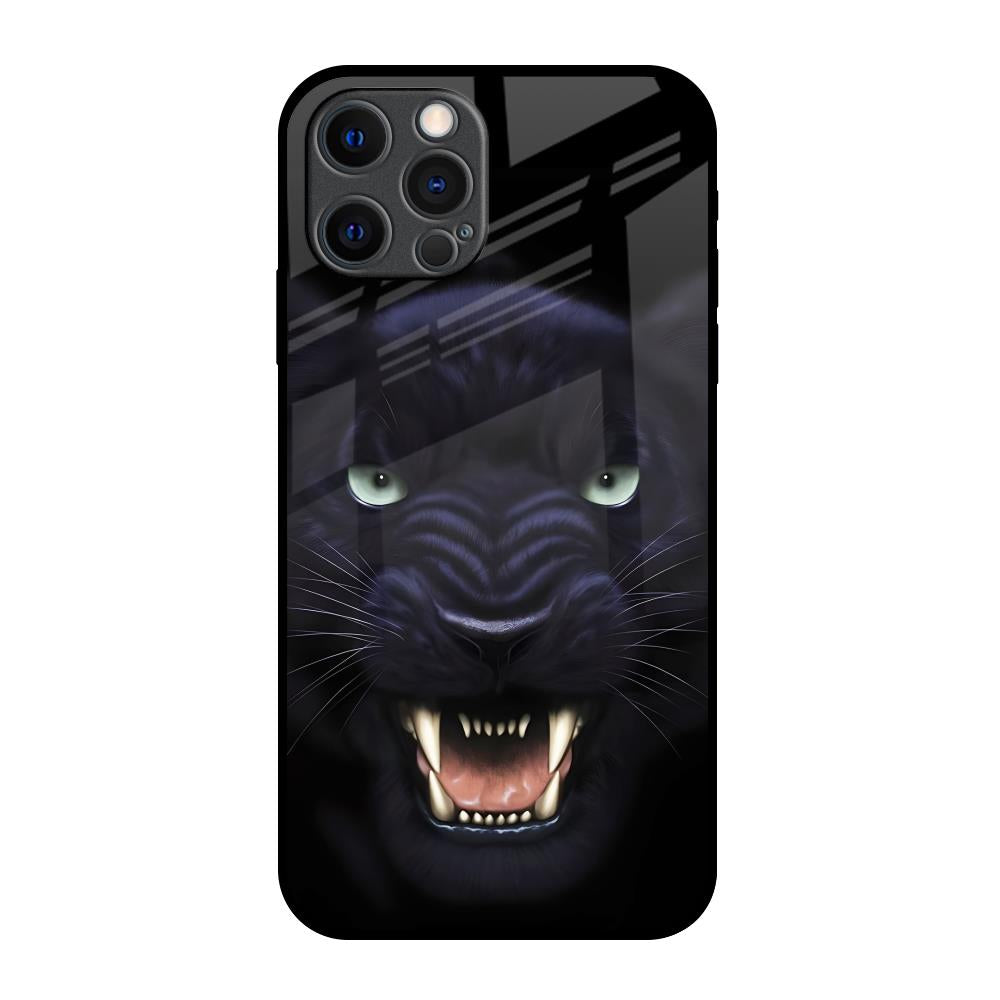 Angry Black Leopard iPhone 12 Pro Max Glass Back Cover Online