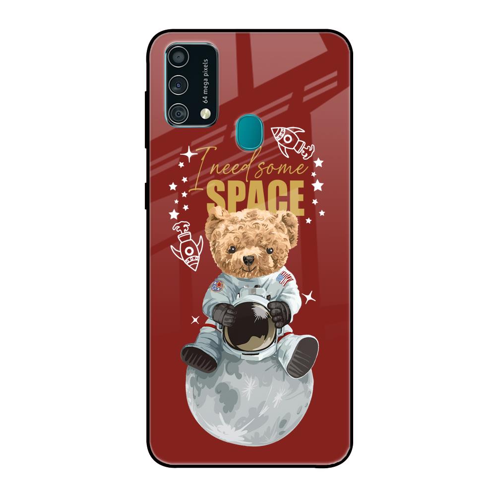 Astronaut Bear Samsung Galaxy F41 Glass Back Cover Online