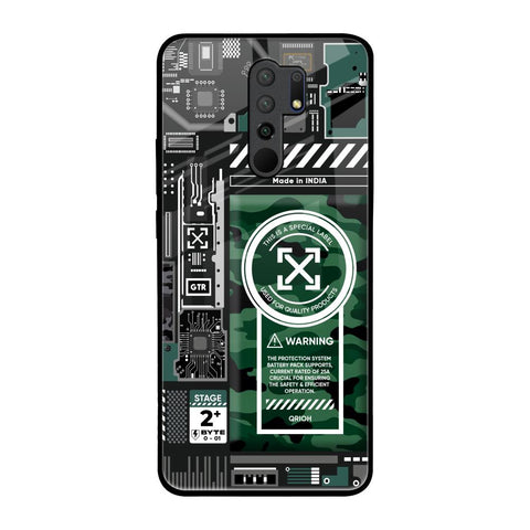 Green Camo Circuit Poco M2 Glass Back Cover Online