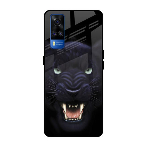 Angry Black Leopard Vivo Y51 2020 Glass Back Cover Online