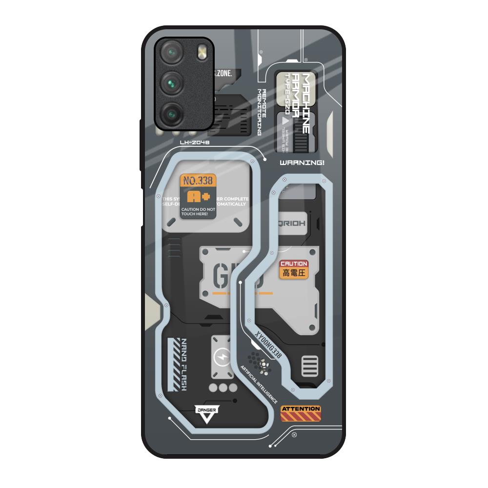 Retro Futuristic Poco M3 Glass Back Cover Online