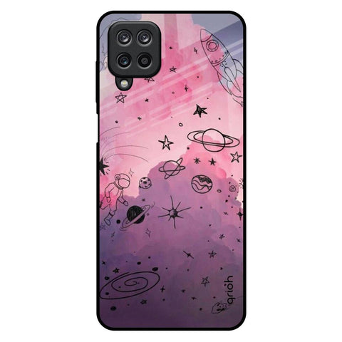 Space Doodles Samsung Galaxy M12 Glass Back Cover Online
